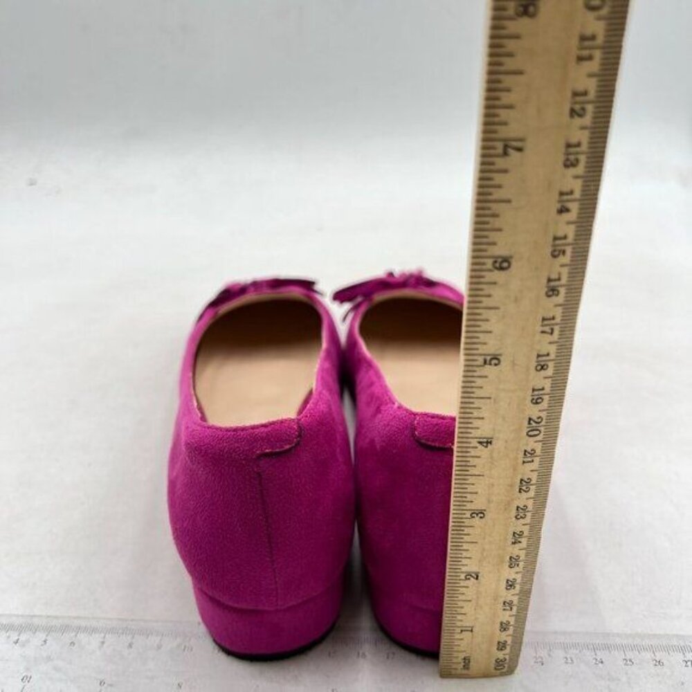 YDN Women Chunky Block Low Heel Loafers Square Toe Tassel Fringed Pumps Violet - Picture 5 of 8